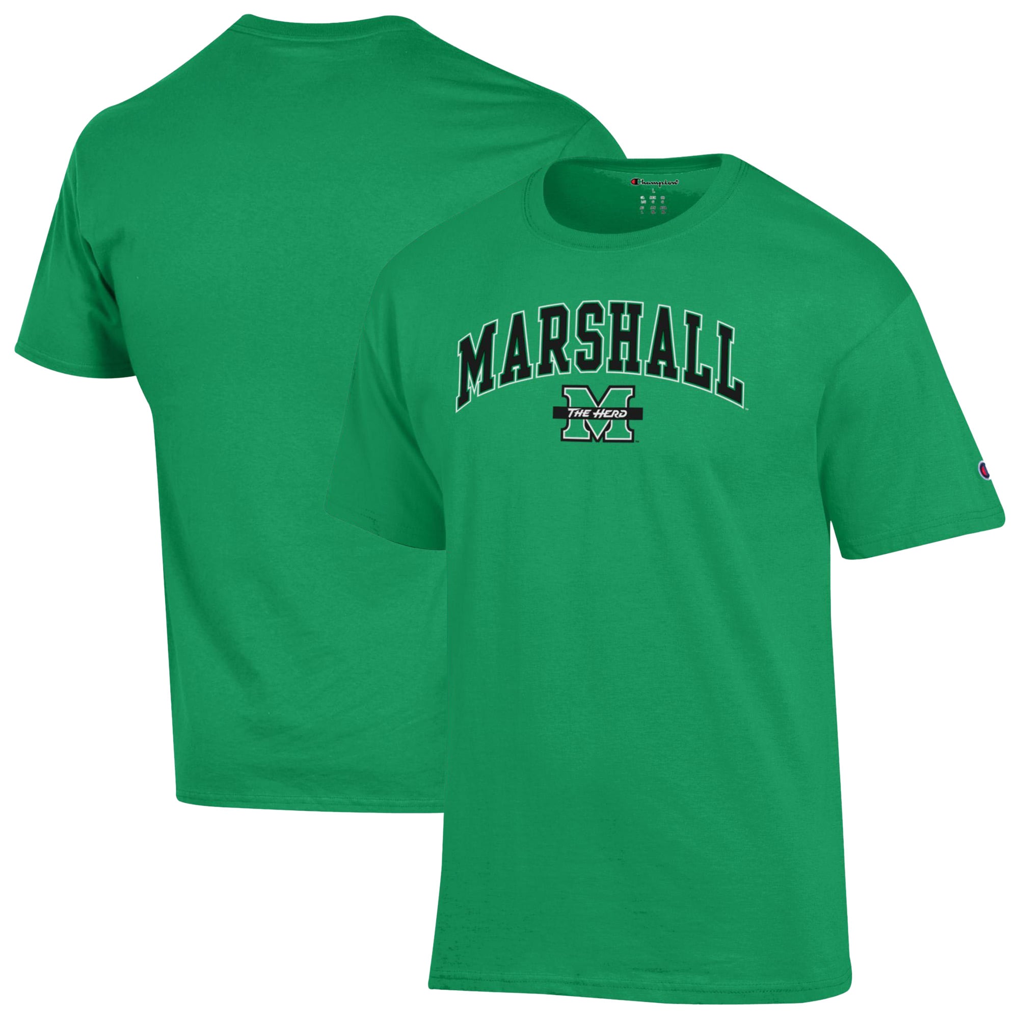 Men's Champion  Kelly Green Marshall Thundering Herd Arch Over Logo T-Shirt
